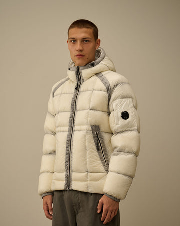 C.P Company Hooded Down Puffer -  GAUZE WHITE